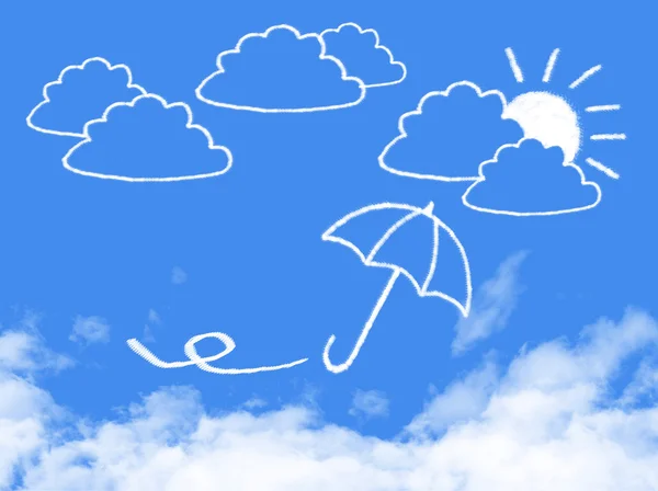 Wolken en paraplu met wolk vorm — Stockfoto