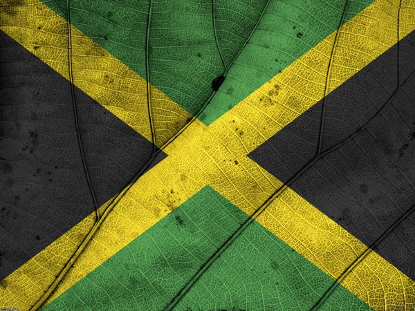 Η σύσταση φύλλων Τζαμάικα σημαία — Φωτογραφία Αρχείου