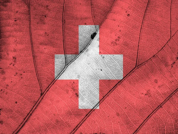 Switzerland drapeau feuille texture — Photo