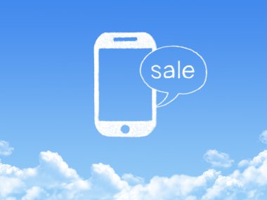 telefon bulut şeklin üzerindeki mavi gökyüzü