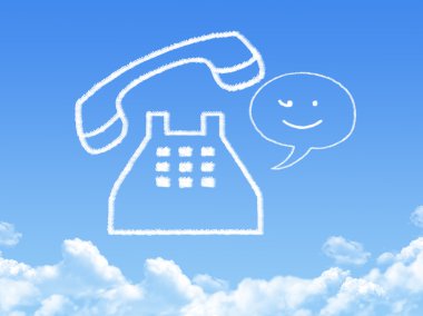 telefon bulut şeklin üzerindeki mavi gökyüzü