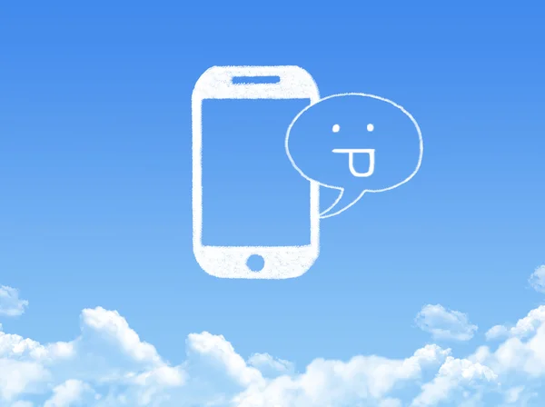 手机云的形状，在蔚蓝的天空 — 图库照片