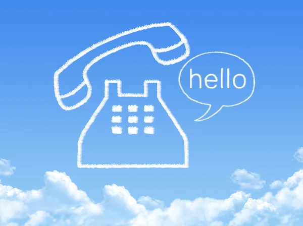 Telefon bulut şeklin üzerindeki mavi gökyüzü — Stok fotoğraf