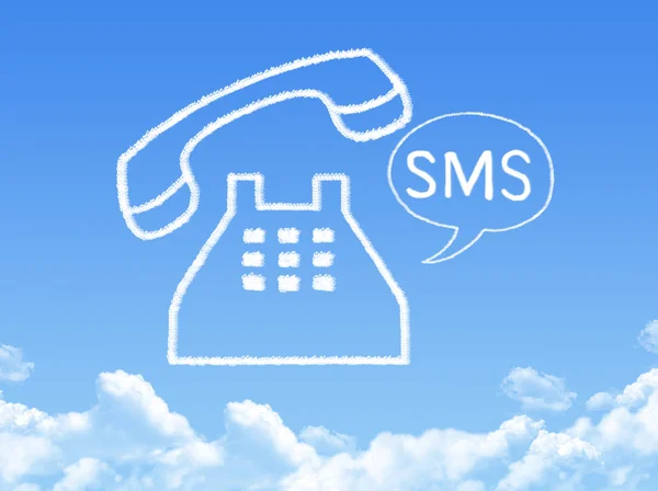 Telefon moln form på blå himmel — Stockfoto