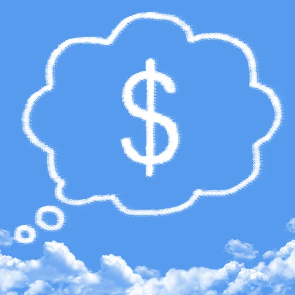 Cloud shaped as dreaming about money — Stock Photo, Image