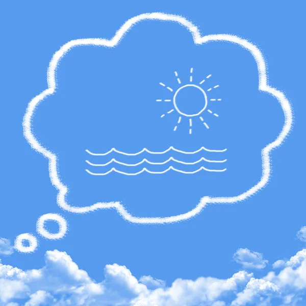 Cloud shaped as dreams about vacation — Stock Photo, Image