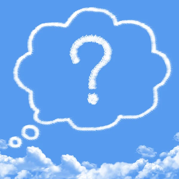 Cloud shaped as thinking with question mark — Stock Photo, Image