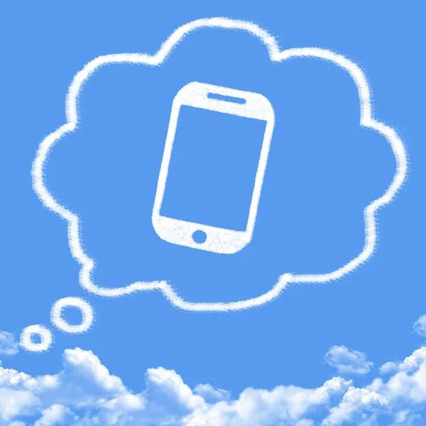 Cloud shaped as thinking about new smart phone — Stock Photo, Image