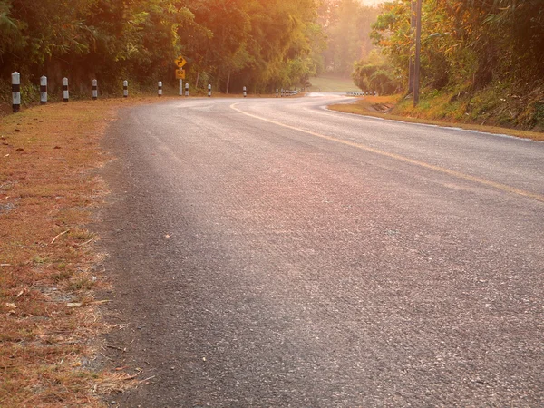 Autunno alba strada da vicino — Foto Stock