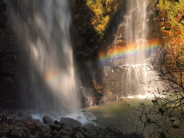 Thailand waterfall in Sukhothai (Tad Dao) with rainbows — Stock Photo, Image