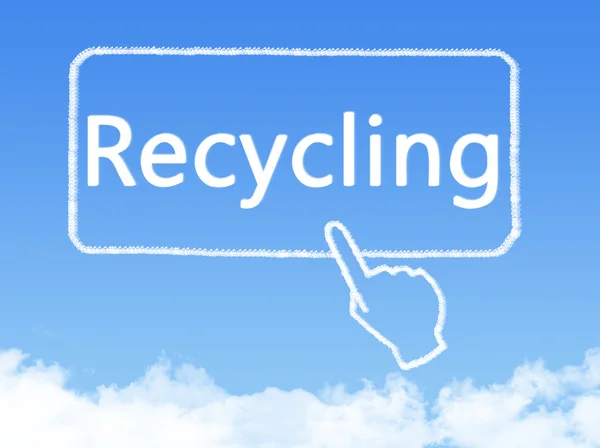 Recycling-Botschaft Wolkenform — Stockfoto