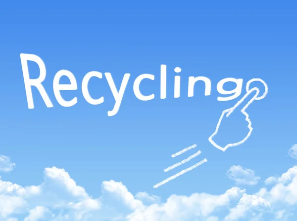 Recycling-Botschaft Wolkenform — Stockfoto