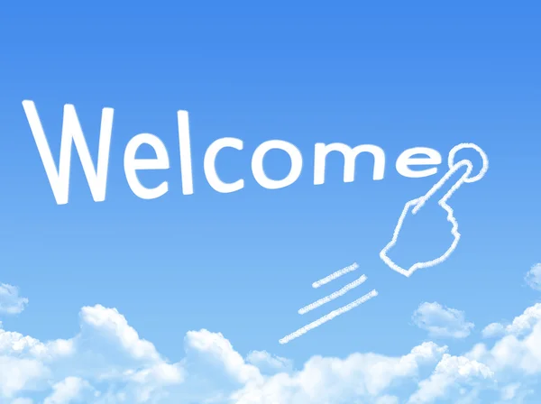 Welcome message cloud shape — Stock Photo, Image