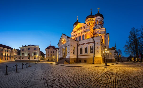 Panorama de la cathédrale Alexandre Nevsky en soirée, Tallinn — Photo