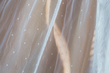 Dantel işlemeli beyaz sanatsal nakış. Yakın plan..