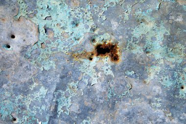 Eski demir yaprağın dokusu. Ütüde çatlak boya var. Demir bir levhada Grunge dokusu.