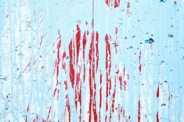 Des Éclaboussures Rouges Sur Mur Des Déversements Peinture Coulent Sang — Photo