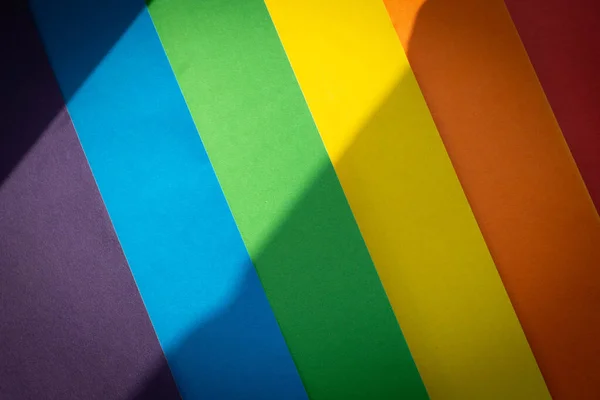 Bandera Lgbt Fondo Del Arco Iris Bandera Multicolor Cerca Arco — Foto de Stock