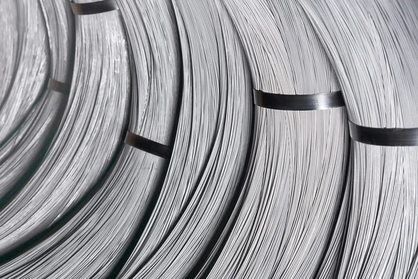 Ocelový drát, ocelové svitky — Stock fotografie