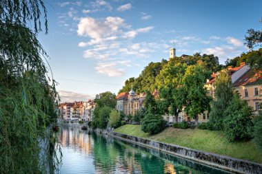 Panorama Ljubljana Kalesi, Slovenya, Avrupa'nın.