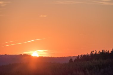 Winterberg Almanya'nde Günbatımı.