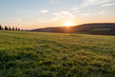 Winterberg Almanya'nde Günbatımı.
