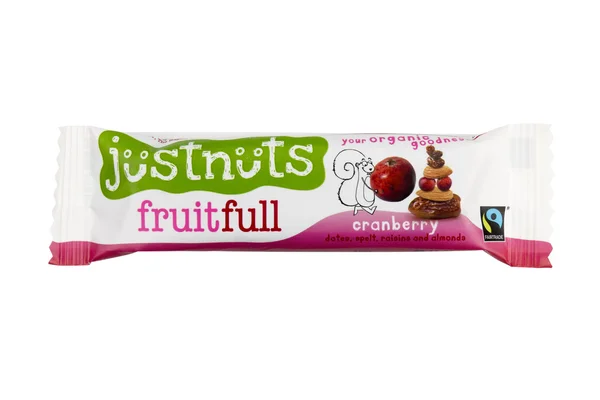 Justnuts bar na bílém pozadí. — Stock fotografie