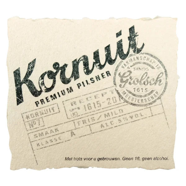 Beer coaster for advertising Grolsch Kornuit beer. — Stock Photo, Image