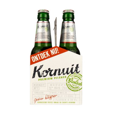 Grolsch Kornuit bira iki şişe içeren reklam paketi.