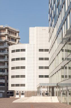 Modern ofis binaları Anna van Bueren Meydanı Lahey.