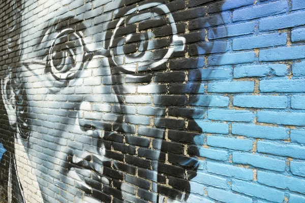 Graffiti on a wall with a portrait of Franz Schubert. — Stock Photo, Image