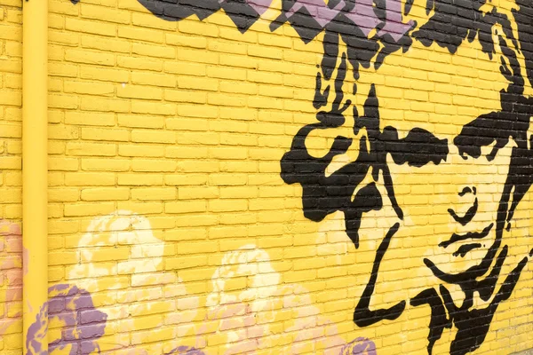 Ludwig van Beethoven portresi ile bir duvar grafiti.