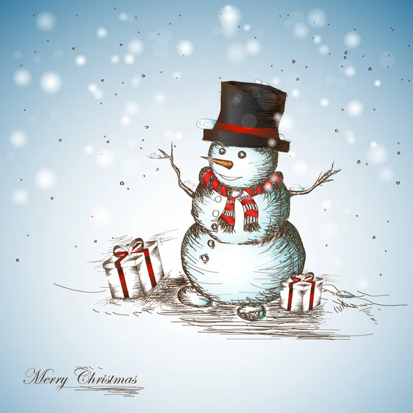 Bonhomme de neige souriant — Image vectorielle