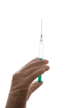 Bir el eldiven ve bir şırınga