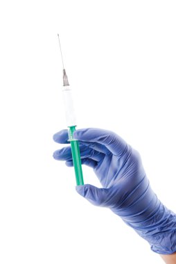 Bir el eldiven ve bir şırınga