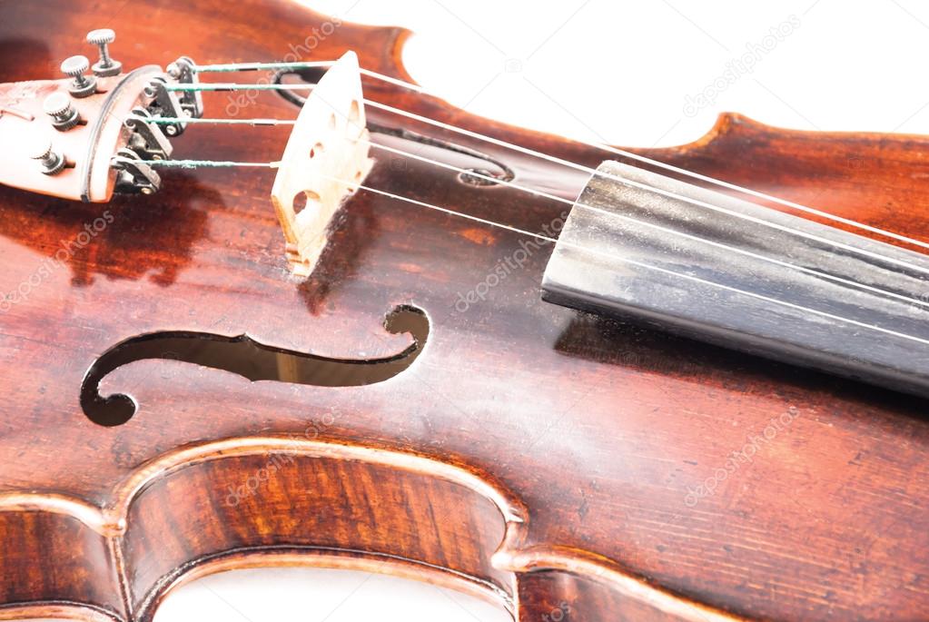 A violin or fiddle from the front side