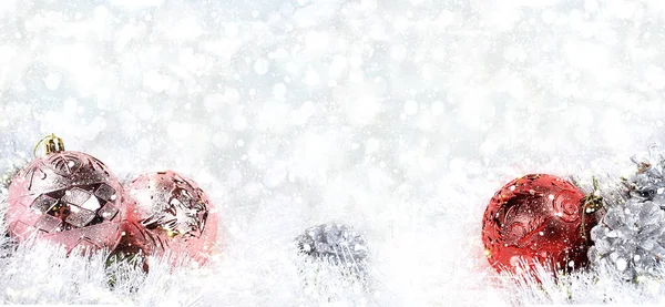 크리스마스 배경과 현수막 보케와 장식이 추상적 텍스트를 장소의 이미지 선택적 — 스톡 사진