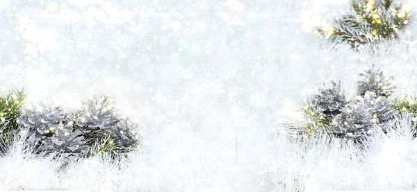 크리스마스 배경과 현수막 장식이 추상적 텍스트를 공간에 이미지 — 스톡 사진