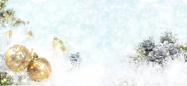 크리스마스 배경과 현수막 장식이 추상적 텍스트를 공간에 이미지 — 스톡 사진