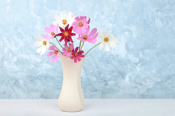 Flores Margarida Vaso Arranjo Floral Abstrato Fundo Primavera Outono Com — Fotografia de Stock