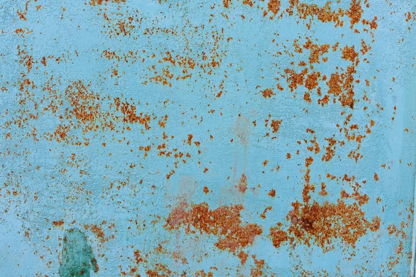 Textura Placa Metal Pintado Azul Oxidado Fondo Manchado —  Fotos de Stock