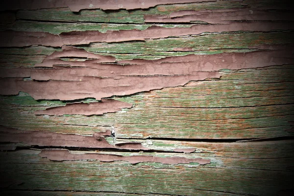 Grunzig zerkratzte Malerei auf Holz — Stockfoto