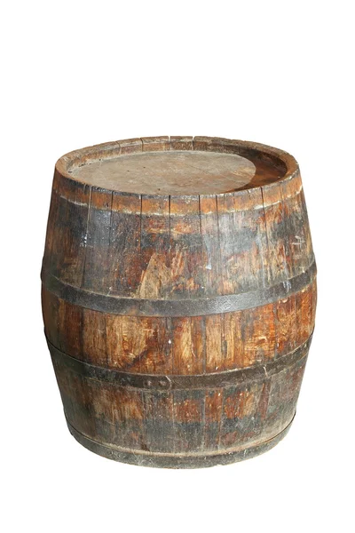 Barril de vinho de madeira isolado — Fotografia de Stock