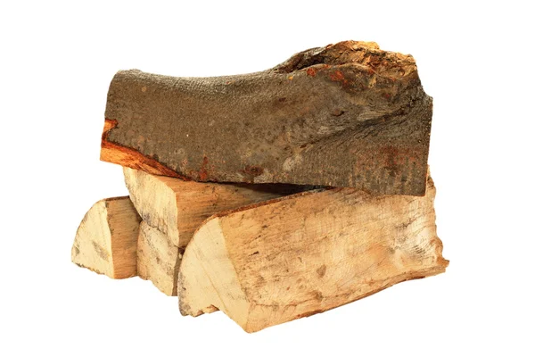 Stack of fire wood over white — Stock Photo, Image