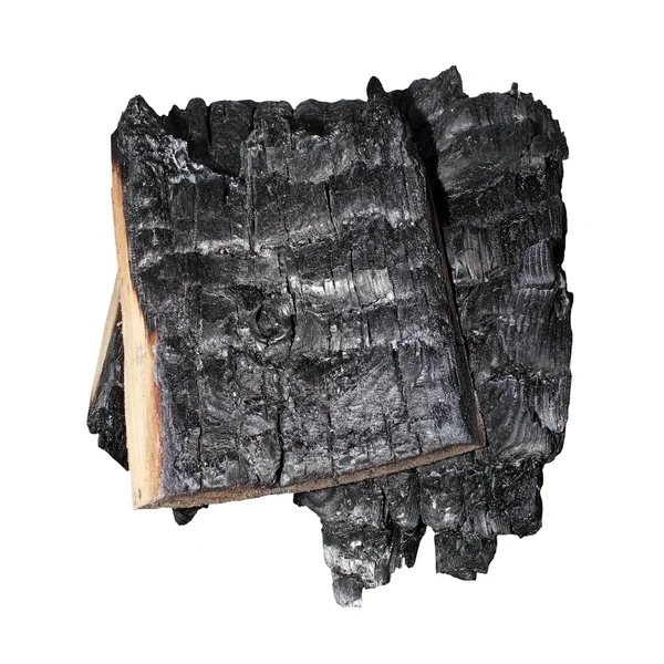 Bündel dunkel verbrannten Holzes — Stockfoto