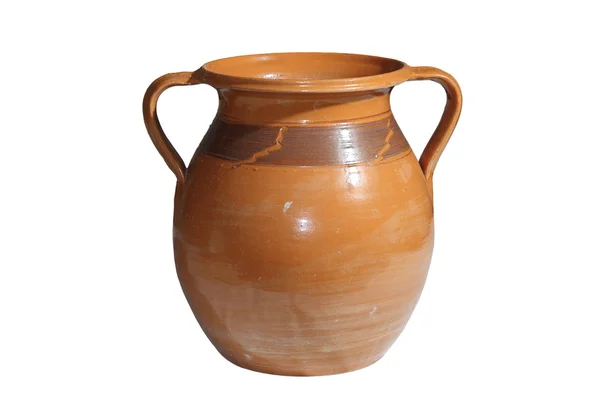 Clay jug over white — Stock Photo, Image