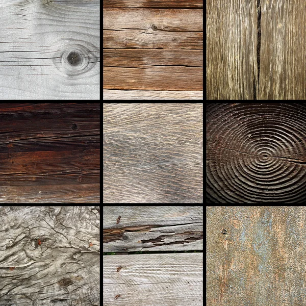 Коллекция текстурированных деревянных поверхностей — стоковое фото