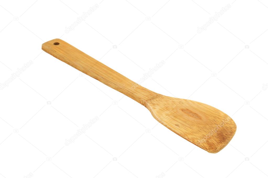 wooden spatula over white