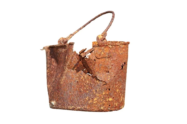Isolated rusted military mess tin — Stock Photo, Image