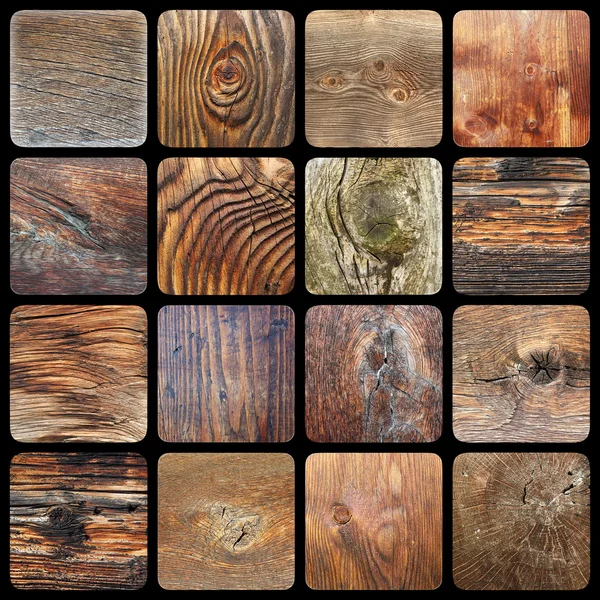 Collection de textures en bois noué — Photo